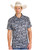 Rock & Roll Denim Mens Charcoal Shadow Camo Printed Mesh Short Sleeve Polo Shirt