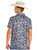 Rock & Roll Denim Mens Charcoal Shadow Camo Printed Mesh Short Sleeve Polo Shirt