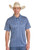 Rock & Roll Denim Blue Ranch Geo Print Short Sleeve Polo Shirt
