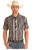 Rock & Roll Denim Mens Black Iron Aztec Striped Short Sleeve Button Down Shirt