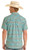 Rock & Roll Denim Mens Turquoise Tek Ripstop Western Print Short Sleeve Button Down Shirt