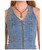 Rock & Roll Denim Womens Medium Wash Iron Seam Zip Front Denim Vest