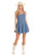 Rock & Roll Denim Womens Medium Wash Western Buckle Flare Denim Mini Dress