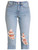 Rock & Roll Denim Womens Medium Wash Outlaw Distressed Bootstitch High Rise Bootcut Jeans