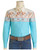 Rock & Roll Denim Girls Turquoise Cowboy Horizon Stripe Long Sleeve Western Snap Shirt
