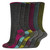 Dickies Womens Black Assorted Colors Dri-Tech Moisture Control Free Run Boot Length Socks - 6 Pack