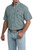 Cinch Mens Green Heritage Square Geo Print Classic Fit Short Sleeve Button Down Shirt