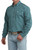 Cinch Mens Teal Geo Print Classic Fit Long Sleeve Button Down Shirt