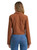 Wrangler Womens Brown Prairie Corduroy Long Sleeve Cropped Top