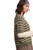 Wishlist Apparel Womens Olive Taupe Heritage Stripe Short Sleeve Sweater Cardigan
