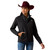 Ariat Women's Black & White Ariat Logo Softshell Full Zip Jacket closed front