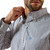 Ariat Men's White Geometric Print Perez Classic Fit Long Sleeve Button Up Shirt - front collar