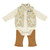 Wrangler Girls Infant Beige Wildflower Quilt Long Sleeve 3 Piece Vest Set