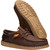 Hey Dude Men's Wally Funk Houston Rodeo 3 Dark Brown & Espresso Casual Shoes both included showing right medial profile and bottom sole