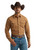 Wrangler Mens Brown Canyon Clay Solid Long Sleeve Western Snap Shirt