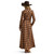 Wrangler Womens Brown Prairie Plaid Long Sleeve Western Maxi Shirt Dress (back)