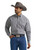 Wrangler Mens Gray Canyon Stripe Long Sleeve Two Pocket Button Down Shirt