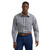 Wrangler Mens Gray Ironwood Plaid Wrinkle Resistant Long Sleeve Western Snap Shirt