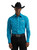 Wrangler Mens Teal High Tide Logo Long Sleeve Western Snap Shirt