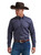 Wrangler Mens Navy Saddle Point Print Long Sleeve Button Up Shirt