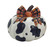 Backyard Expressions Poly Resin Cowhide Pumpkin with Checkered Bow Knot