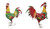 Backyard Expressions 21.5" Metal Christmas Rooster Holiday Decor - 2 Assorted Designs
