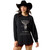 Ariat Women's Black Acid Wash Canvas Oversized Longhorn Long Sleeve T-Shirt front