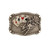 Nocona Men's Antique Silver Skeleton Bull Rider & Ace Cards Scalloped Rectangle Belt Buckle