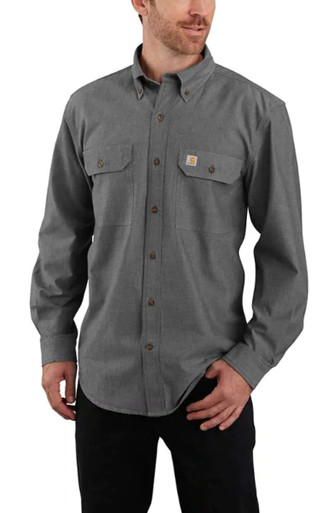 【PERSTEP】24FW★ Time Chambray Loose Fit Shirt Carhartt Mens Loose Fit Midweight Chambray Long Sleeve
