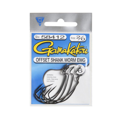 Gammakatsu 3/0 Offset Ewg Gambo Worm Tubo Senko Gancio Value Pack 58413-25 Bassi - Foto 2