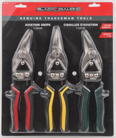 Black Diamond Aviation Tin Snips Right/Left/Center - 3 Pack