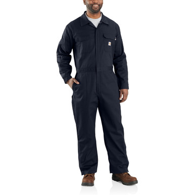 Carhartt Mens Dark Navy Flame Resistant Loose Fit Twill Coverall