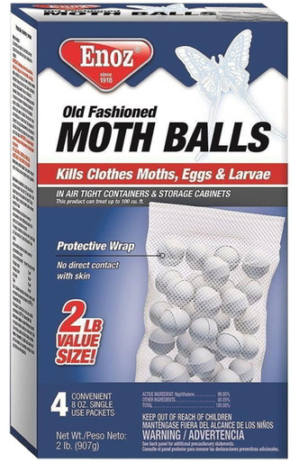 Enoz Old Fashioned Moth Balls, 32 oz, 4 Single Use 8 oz Packets