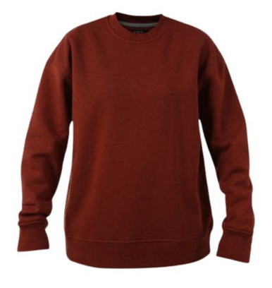 Noble Outfitters Womens Brick Red Oversized Crew Long Sleeve