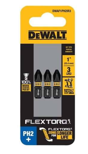 DeWalt FlexTorq Phillips #2 X 1 in. L Impact Driver Bit Set Stee