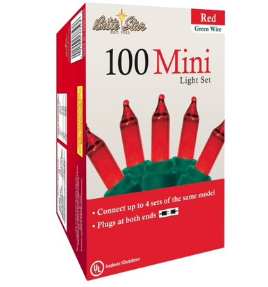 Brite Star 100-Count Mini Light Set in Red or Green Wire