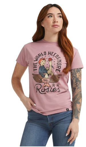 Troll Co. Ladies Mauve The World Needs More Rosies Short Sleeve