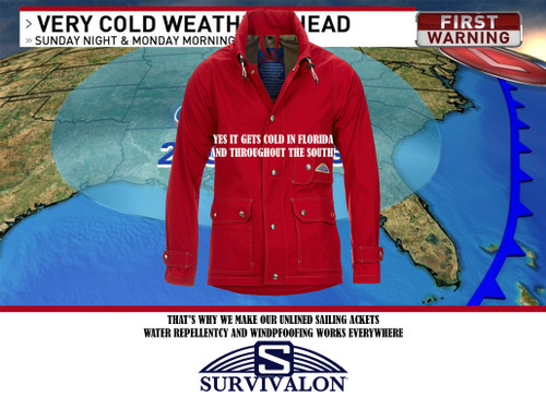 Yes, it does get cold in Florida and throughout the southern US. Here are real jackets with honest well made functions. Water repellent and windproof.