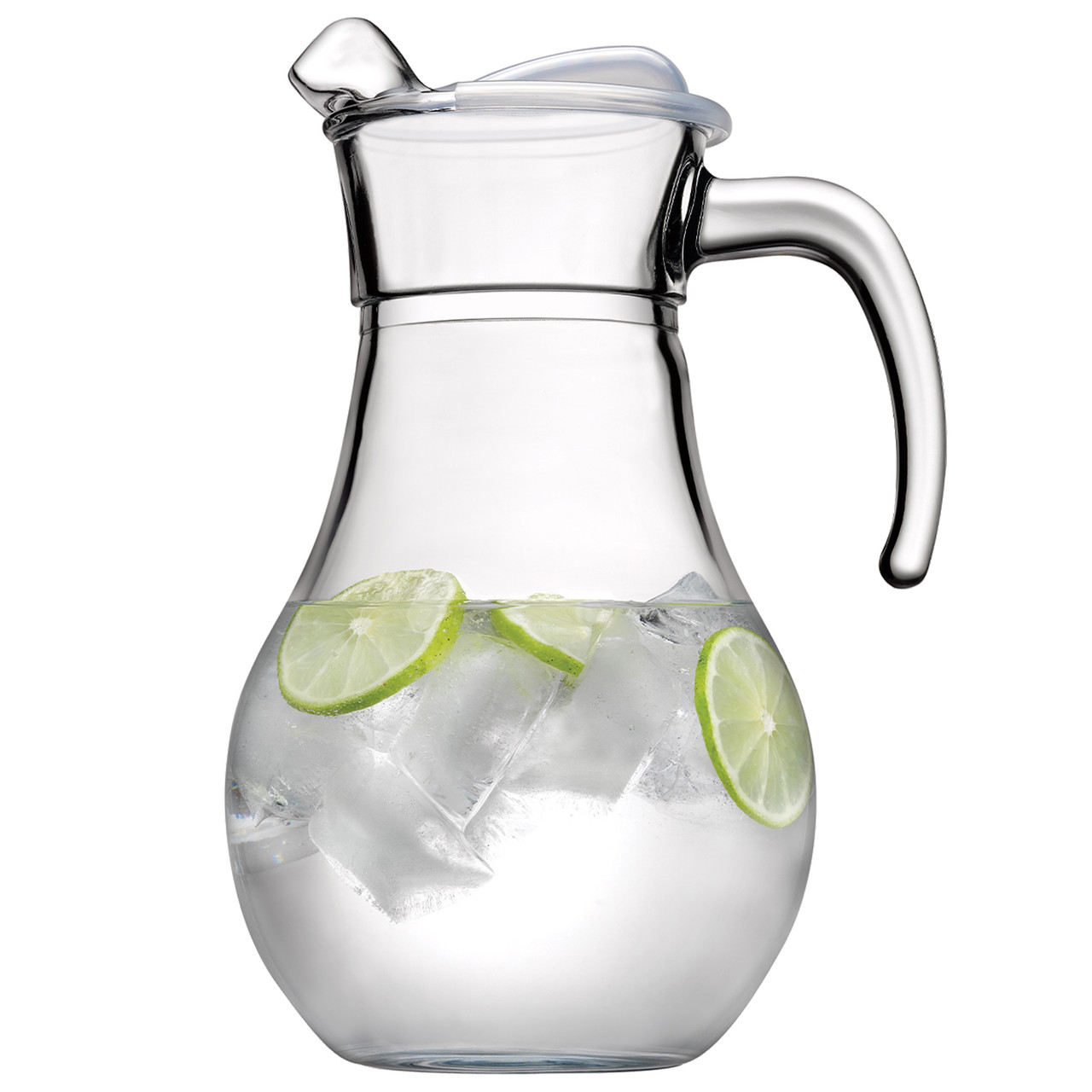 1.8L Glass Water Pitcher with Lid - Heat Resistant Carafe for