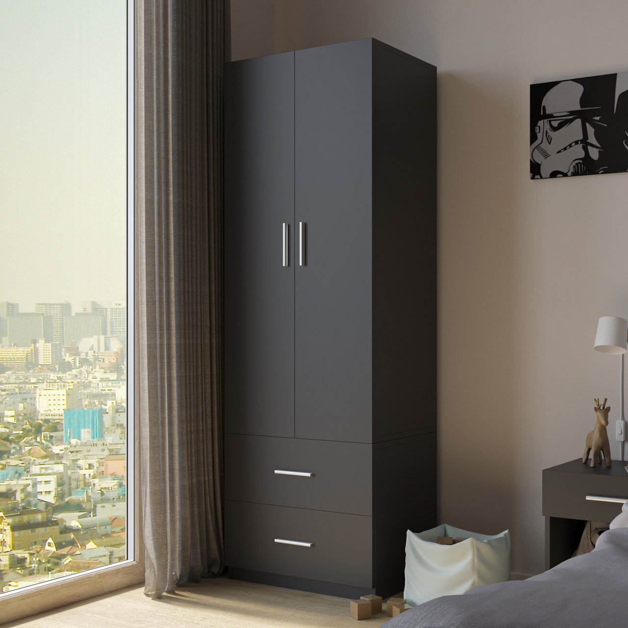 Orlando 2 Door 2 Drawer Wardrobe