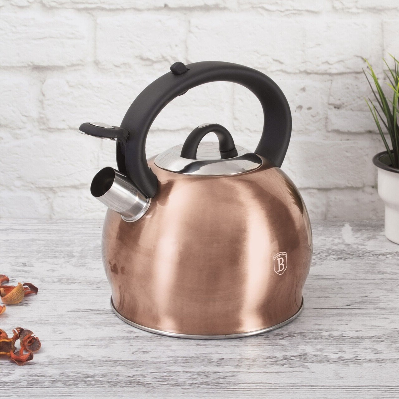 Berlinger Haus 3L Rose Gold Stainless Steel Whistling Kettle