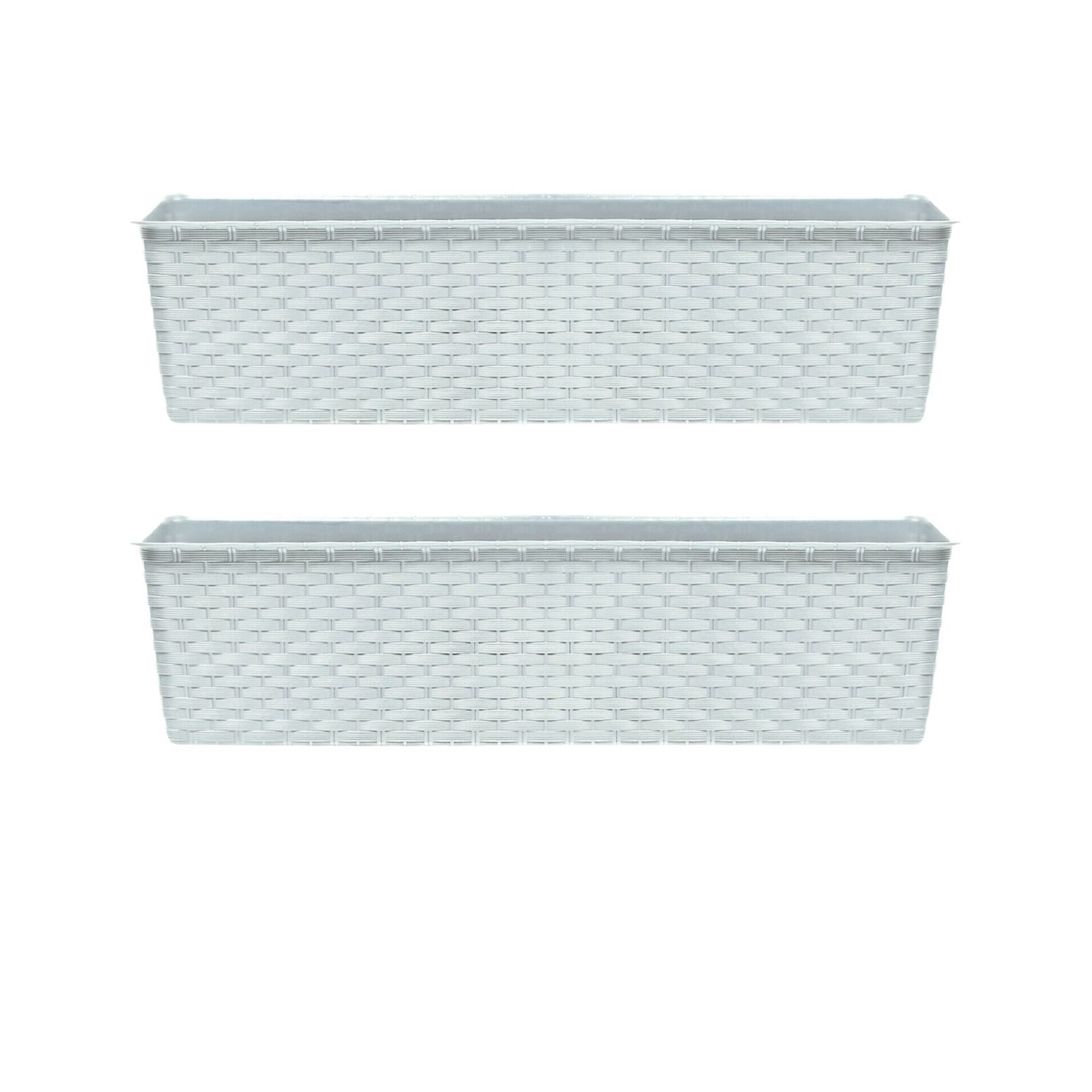6X BALCONIERA FIORIERA Rattan-Optik Vaso per Piante Fioriera Antracite