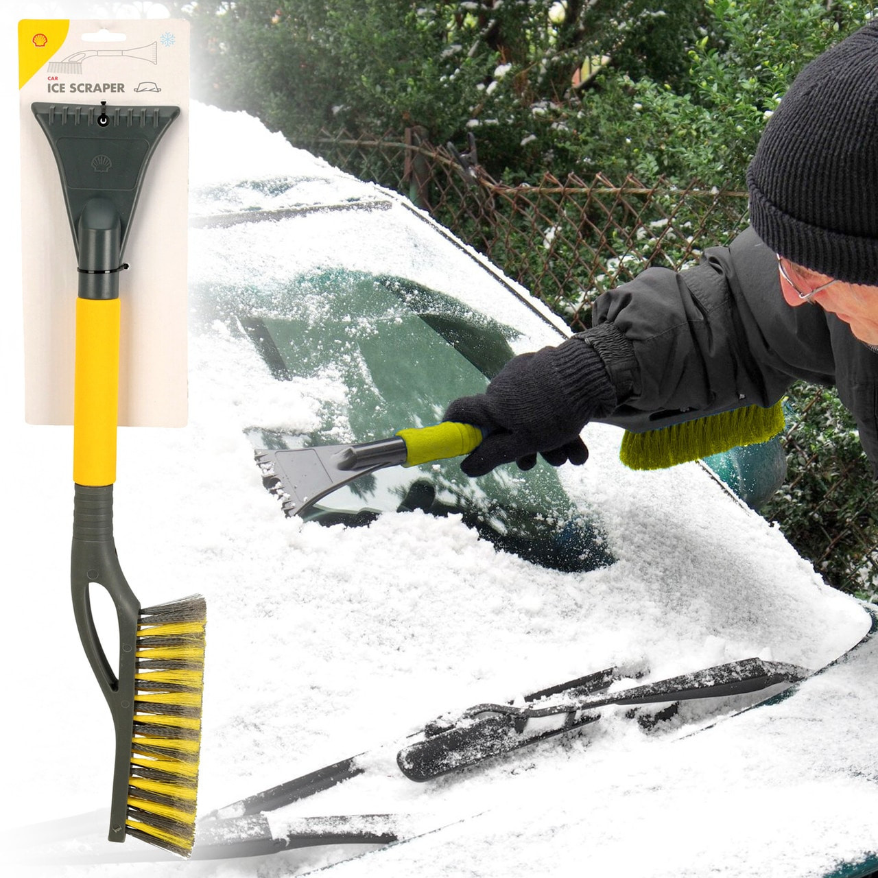 Sutekus Snow Brush Kit With Shovel, Ice Scraper, Brush & Windshield Cover For Cars, SUVs, Trucks