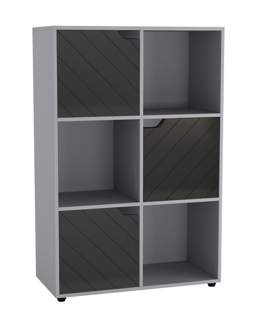 6-Cube Shelving Unit With Lined Doors