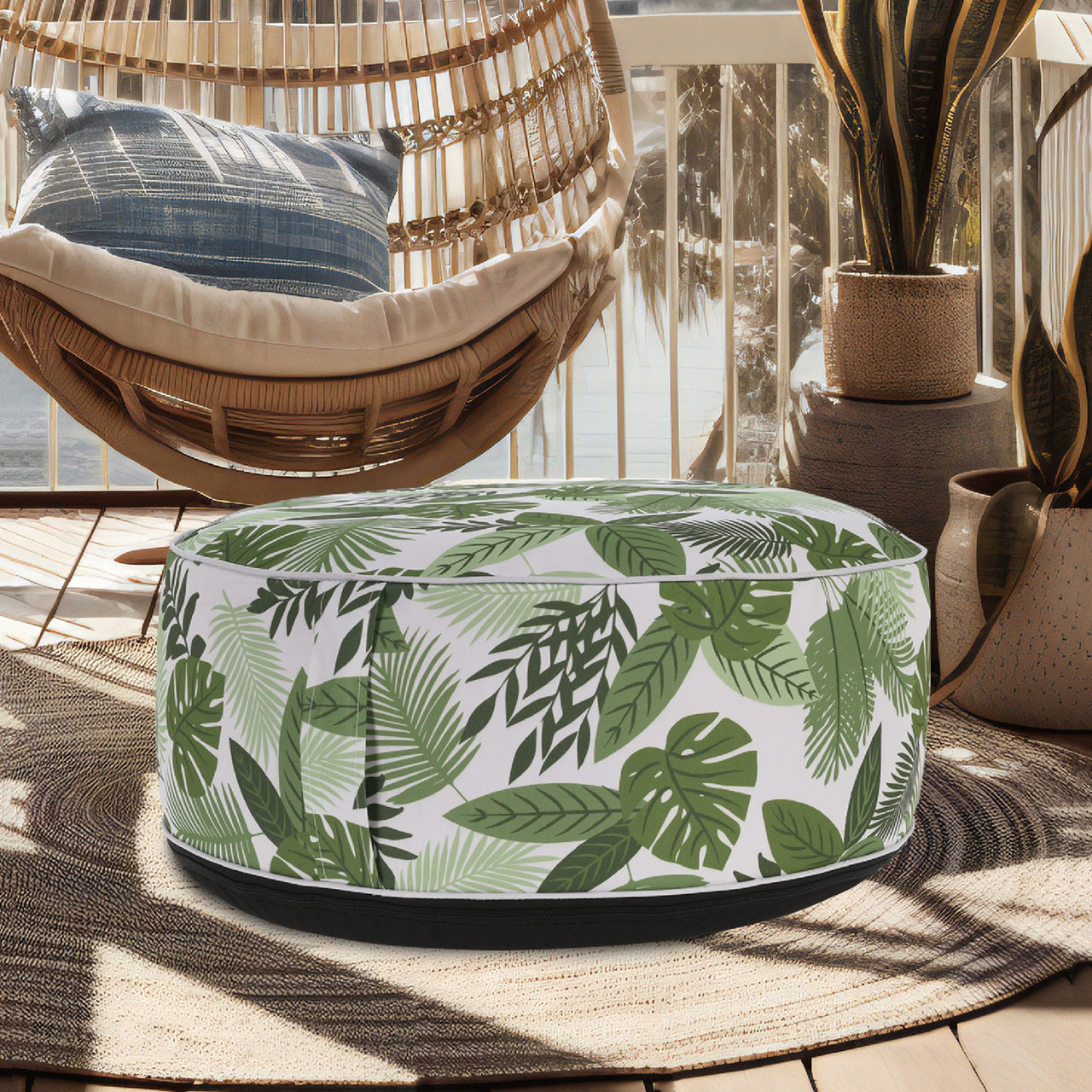 Inflatable Pouf Footstool Cushion Indoor/Outdoor