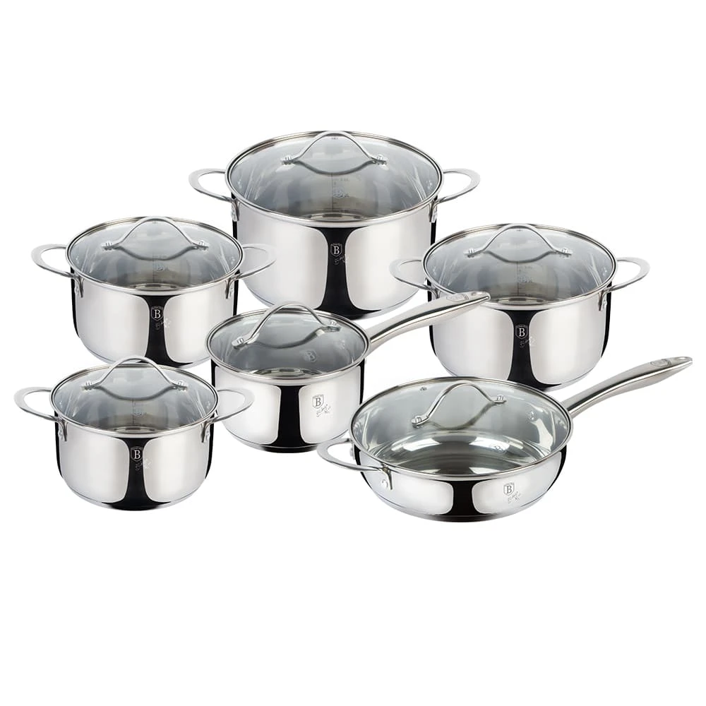 Ins Cookware 12pc Stainless Steel Induction Cookware Set