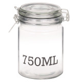 Set of Large Glass Storage JarS With Metal Clamp Lid