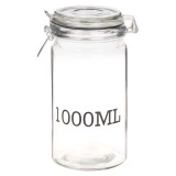 Set of Large Glass Storage JarS With Metal Clamp Lid