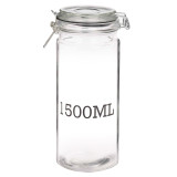 Set of Large Glass Storage JarS With Metal Clamp Lid