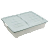 55L Set of 3 Large Under Bed Storage Box with Wheeled Lids